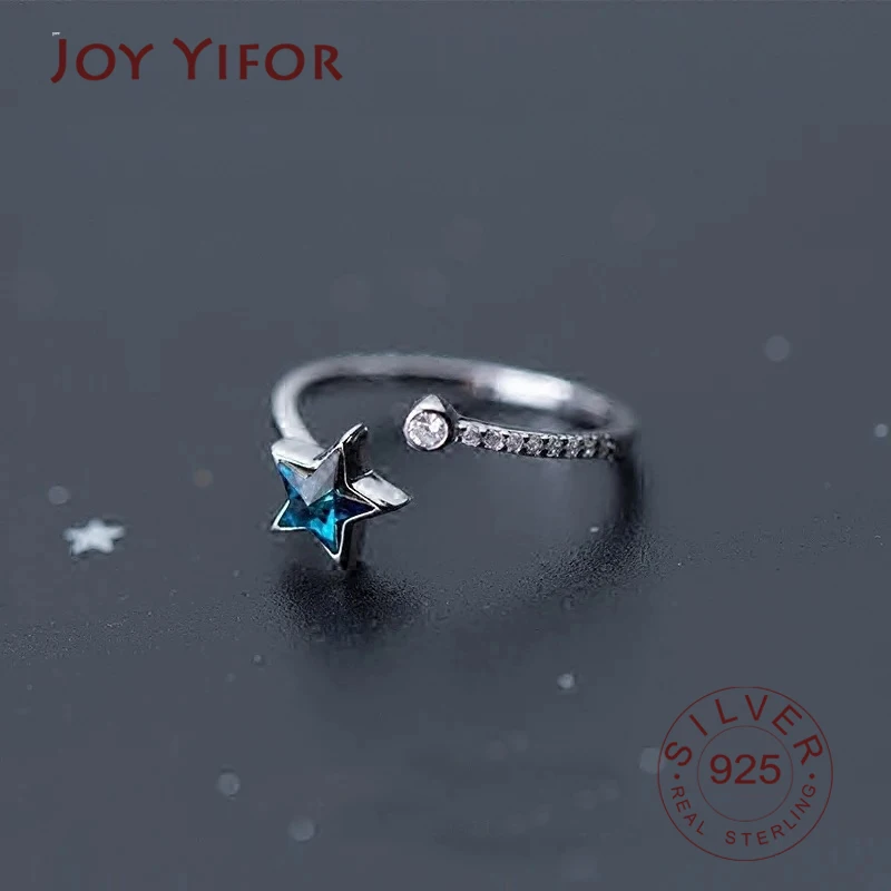 100% 925 Solid Real Sterling Silver Fine Jewelry Moon Star blue Cocktail Opening Ring Sizable For Women Girl Gift
100% 925 Solid Real Sterling Silver Fine Jewelry Moon Star blue Cocktail Opening Ring Sizable For Women Girl Gift