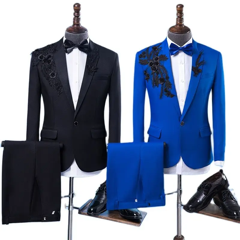 Men's Wedding Groom Banquet Dress Suits Chinese Style Embroidery Prom Host Stage Outfit Singer Teams Chorus Wedding DS Costume
Men's Wedding Groom Banquet Dress Suits Chinese Style Embroidery Prom Host Stage Outfit Singer Teams Chorus Wedding DS Costume