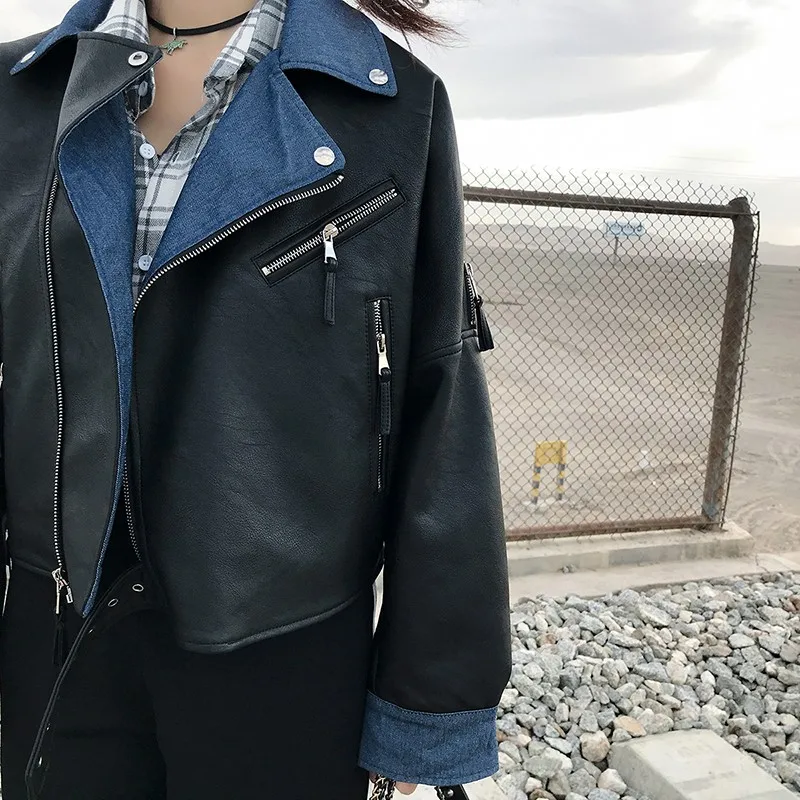 Куртка Ailegogo женская из искусственной кожи, уличная одежда на молнии, черная короткая Повседневная байкерская куртка из мягкой искусственно... 
Куртка Ailegogo женская из искусственной кожи, уличная одежда на молнии, черная короткая Повседневная байкерская куртка из мягкой искусственно...