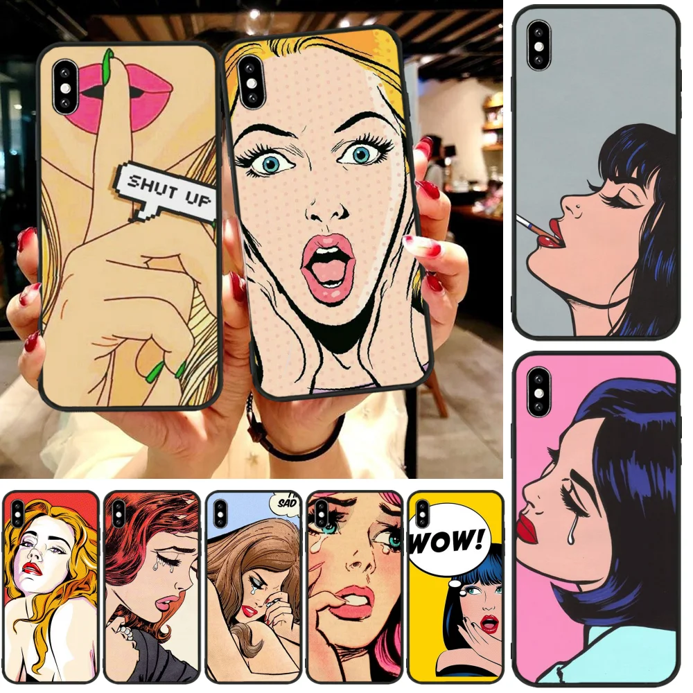 Reayou Поп Арт комиксов "сделай сам" Роскошный чехол для телефона iphone6 6s плюс 7 8