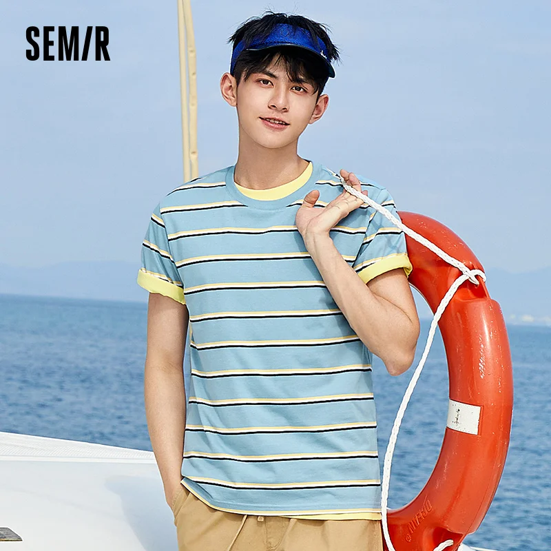 SEMIR O Neck Short Sleeve T-Shirts Men 2021 Summer New Striped Men Slim Trend Tee Shirts For Man
SEMIR O Neck Short Sleeve T-Shirts Men 2021 Summer New Striped Men Slim Trend Tee Shirts For Man