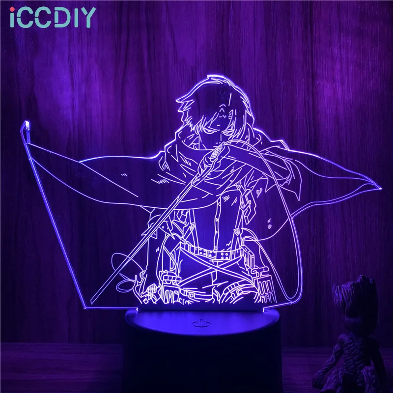 3D Nightlight Anime Levi Sword Fighting Attack on Titan Figure 7 Colors Touch Optical Illusion Table Lamp Gift Room Decor Light
3D Nightlight Anime Levi Sword Fighting Attack on Titan Figure 7 Colors Touch Optical Illusion Table Lamp Gift Room Decor Light