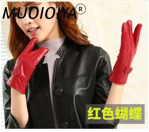 Comfortable Gloves Women Winter Warm Sheepskin Leather Gloves Femme Red Thicken Gloves Butterfly New Fashion Luva SQQ363
Comfortable Gloves Women Winter Warm Sheepskin Leather Gloves Femme Red Thicken Gloves Butterfly New Fashion Luva SQQ363