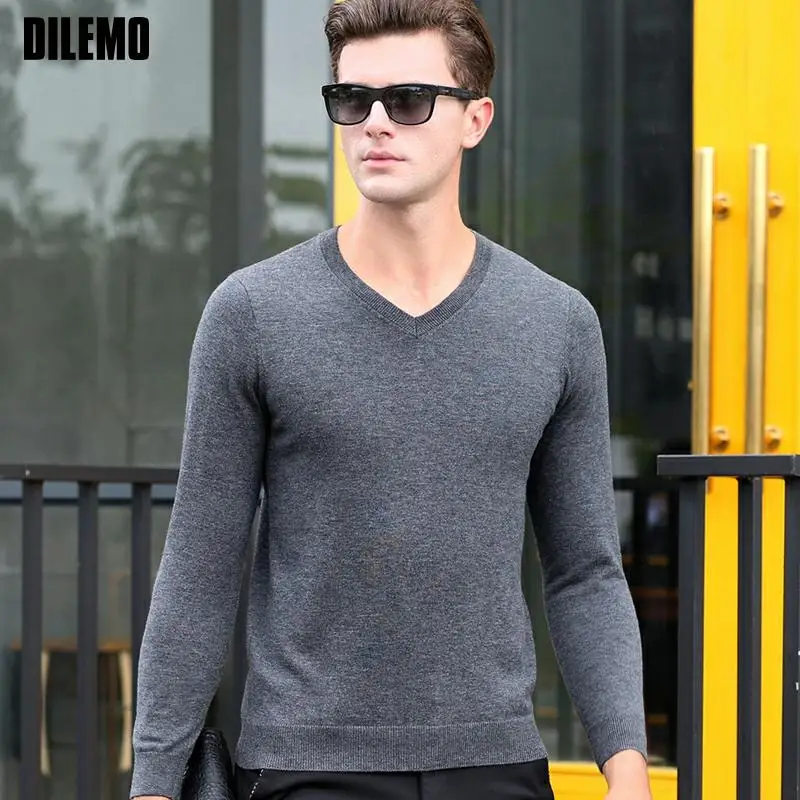100% Wool Top Grade New Fashion Brand Knit Mens V Neck Sweater Pullover Plain Korean Casual Jumper Autum Winter Men's Clothing
100% Wool Top Grade New Fashion Brand Knit Mens V Neck Sweater Pullover Plain Korean Casual Jumper Autum Winter Men's Clothing