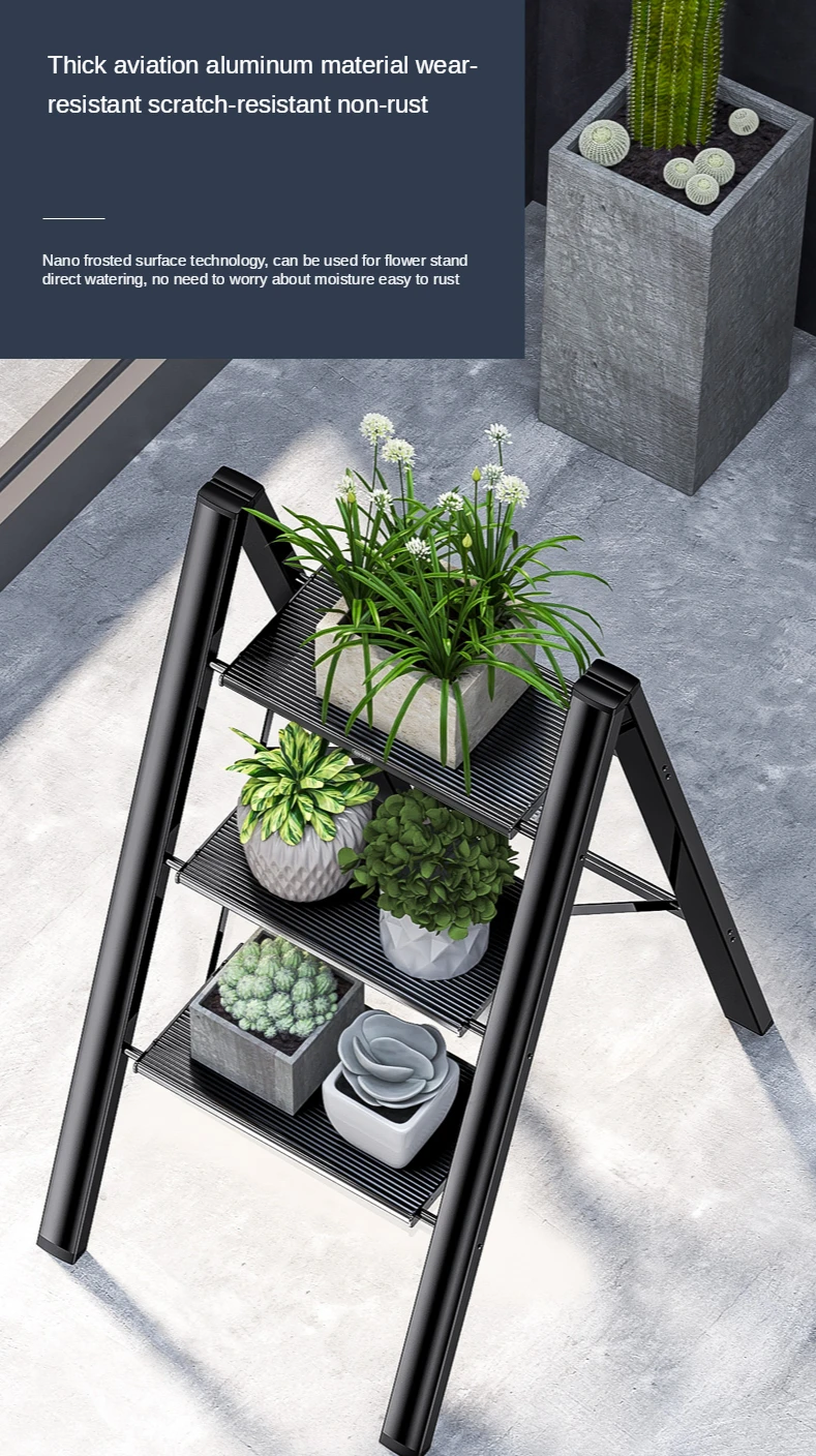 Household multifunctional folding ladder thickened aluminum alloy herringbone ladder flower stand three-step staircase portable
Household multifunctional folding ladder thickened aluminum alloy herringbone ladder flower stand three-step staircase portable