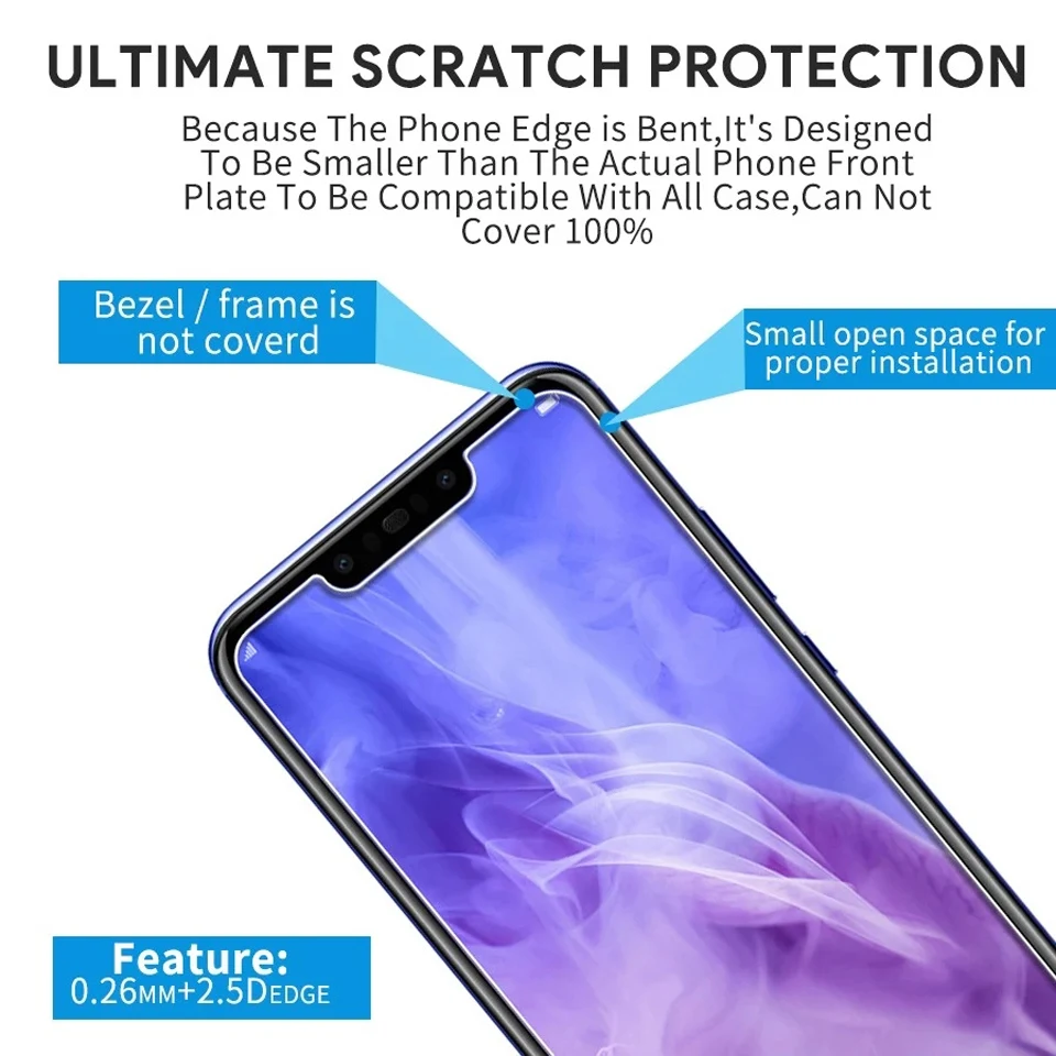 2 шт. закаленное стекло для защиты экрана Huawei Y9 Y7 Y6 Y5 Y3 Prime Pro Lite 2017 2018