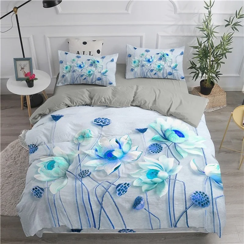 3D Digital Printing Bedding Set With Pillowcase Luxury Microfiber Water Lotus Tulip Flower Trees Case For Nordic 140 Bedclothes
3D Digital Printing Bedding Set With Pillowcase Luxury Microfiber Water Lotus Tulip Flower Trees Case For Nordic 140 Bedclothes