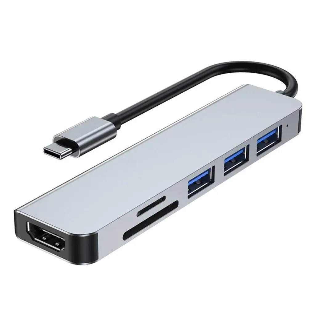 Док-станция 6-в-1 с Type C на 3 Usb, безопасная цифровая карта TF, совместимая с HDMI, зарядная док-станция для телефона, ПК
Док-станция 6-в-1 с Type C на 3 Usb, безопасная цифровая карта TF, совместимая с HDMI, зарядная док-станция для телефона, ПК
