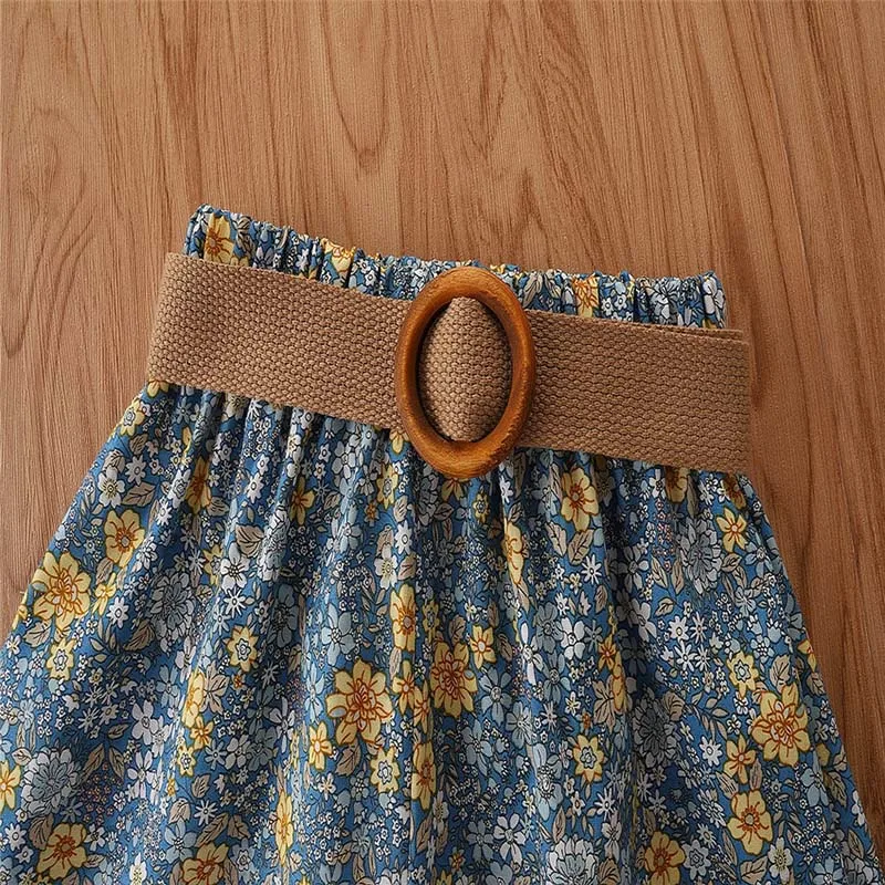 ummer Girls' Clothing Sets Sling Top+Floral Shorts+Belt Suit Fashion Baby Kids Fashion Children Clothing Western Style 3Pcs
ummer Girls' Clothing Sets Sling Top+Floral Shorts+Belt Suit Fashion Baby Kids Fashion Children Clothing Western Style 3Pcs