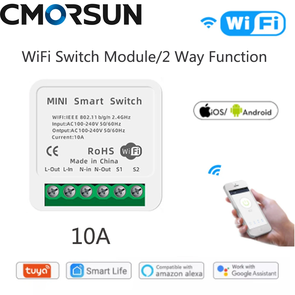 10A Wifi умный светильник переключатель Diy выключатель модуль приложение Smart life/приложение Tuya дистанционного Управление, работает с Amazon Alexa Google ...
10A Wifi умный светильник переключатель Diy выключатель модуль приложение Smart life/приложение Tuya дистанционного Управление, работает с Amazon Alexa Google ...