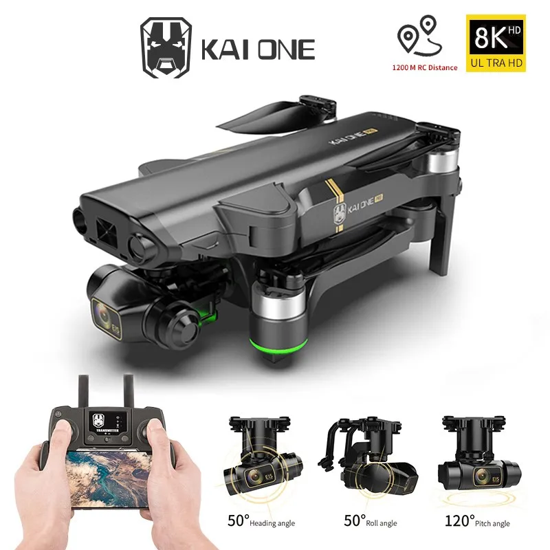 KAI ONE GPS Drone 8K HD Dual Camera Three-axis gimbal Brushless Motor With 5G Wifi Quadcopter Rc Distance 1.2km Gifts 
KAI ONE GPS Drone 8K HD Dual Camera Three-axis gimbal Brushless Motor With 5G Wifi Quadcopter Rc Distance 1.2km Gifts