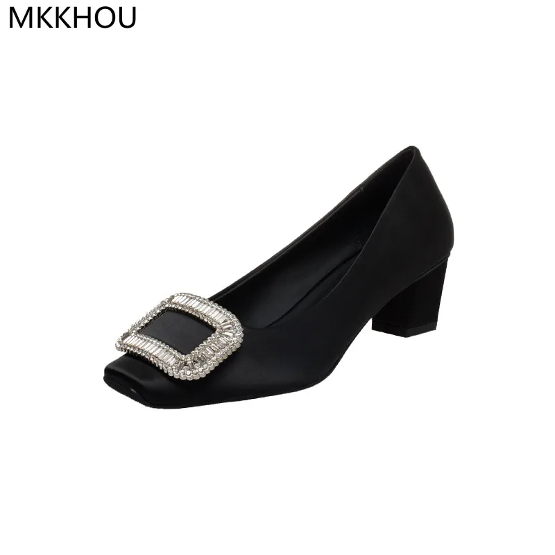 MKKHOU Fashion Single Shoes Women New High-Quality Satin Square Head Crystal Square Buckle All-Match Dress Office Commuter Shoes
MKKHOU Fashion Single Shoes Women New High-Quality Satin Square Head Crystal Square Buckle All-Match Dress Office Commuter Shoes