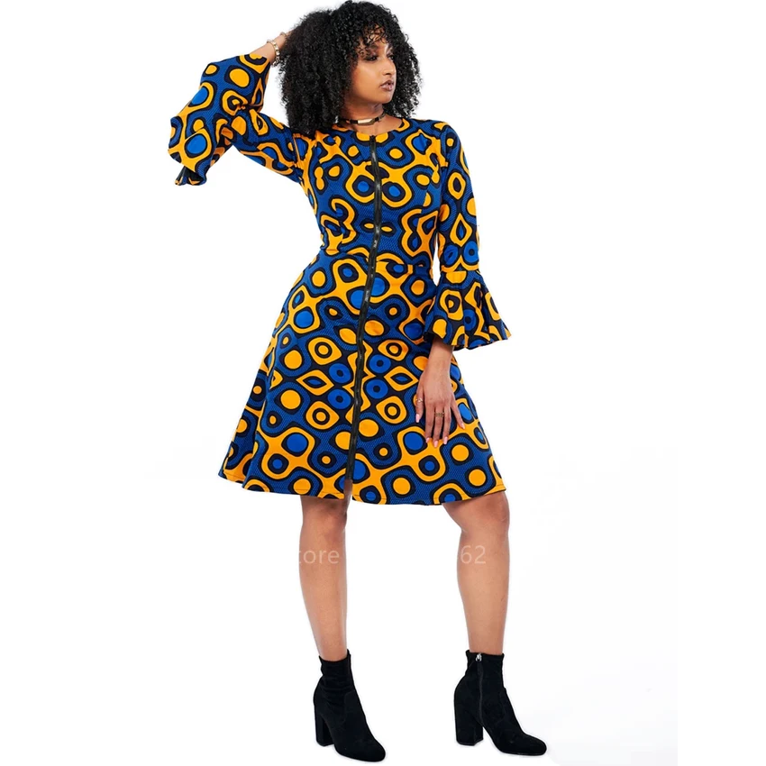 African Clothes Dashiki Print A Line Dress for Women Fashion Flare Sleeve O Neck Africaine Casual Vintage Zipper Jacket Vestido
African Clothes Dashiki Print A Line Dress for Women Fashion Flare Sleeve O Neck Africaine Casual Vintage Zipper Jacket Vestido