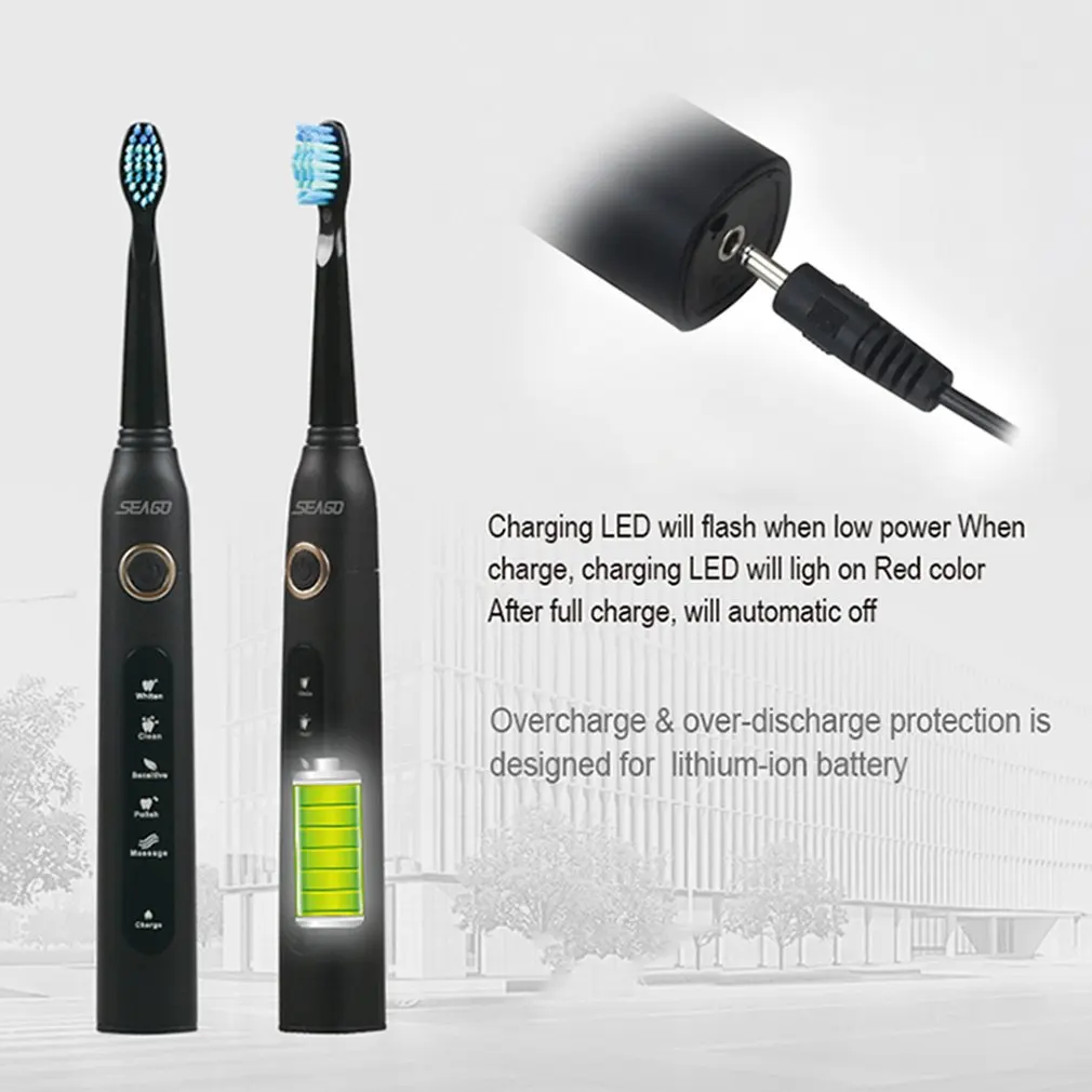 Seago SG-507 USB Rechargeable Electric Toothbrush Adult Waterproof Deep Clean Teeth Brush With 2 Replacement Heads
Seago SG-507 USB Rechargeable Electric Toothbrush Adult Waterproof Deep Clean Teeth Brush With 2 Replacement Heads