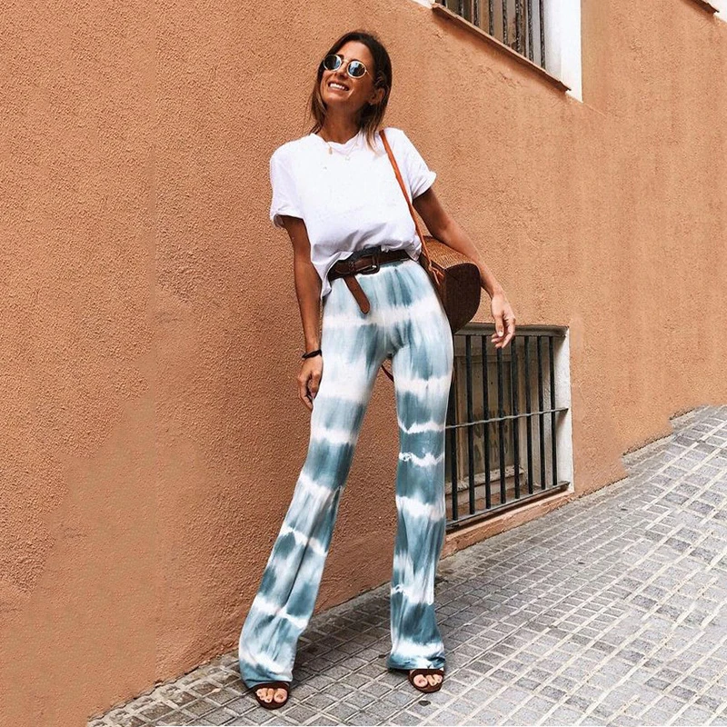 2020 Women Slim Long Pants Tie Dye Stretch Bell BottomTrousers Boho Women Beach Casual Leopard Printed High Waist Flared Pants
2020 Women Slim Long Pants Tie Dye Stretch Bell BottomTrousers Boho Women Beach Casual Leopard Printed High Waist Flared Pants