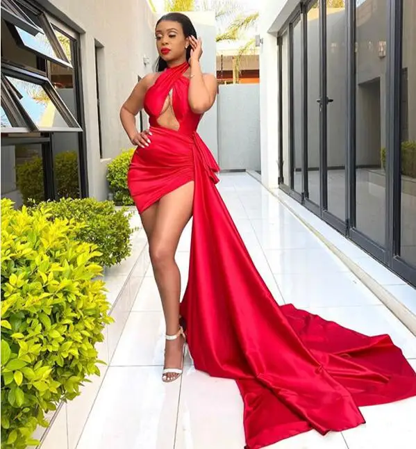 Красное вечернее платье-футляр со съемной лямкой на шее, сексуальные длинные платья для выпускного вечера 
Красное вечернее платье-футляр со съемной лямкой на шее, сексуальные длинные платья для выпускного вечера