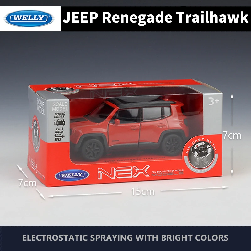 WELLY 1:36 JEEP Renegade Trailhawk alloy car model machine Simulation Collection toy pull-back vehicle Gift collection 
WELLY 1:36 JEEP Renegade Trailhawk alloy car model machine Simulation Collection toy pull-back vehicle Gift collection