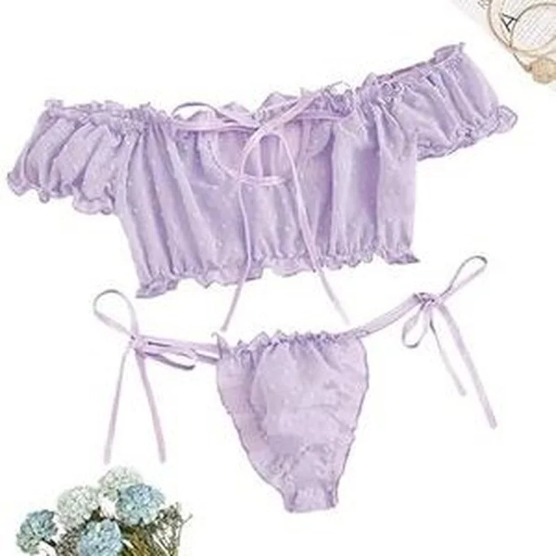 2Pcs/Set Off Shoulder Lace Up Bikini Set Women Sweet Girl Casual Short Sleeve Suit Swimsuit Sexy Lingerie Beachwear Bathing Suit 
2Pcs/Set Off Shoulder Lace Up Bikini Set Women Sweet Girl Casual Short Sleeve Suit Swimsuit Sexy Lingerie Beachwear Bathing Suit