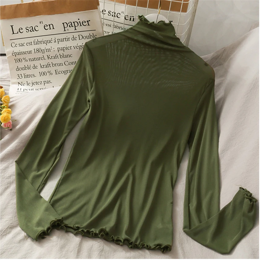 Autumn Winter T Shirt Women Long Sleeve Turtleneck Pullover Undershirt HIgh Elastic Solid T Shirt Ropa De Mujer 2021 Dropship
Autumn Winter T Shirt Women Long Sleeve Turtleneck Pullover Undershirt HIgh Elastic Solid T Shirt Ropa De Mujer 2021 Dropship