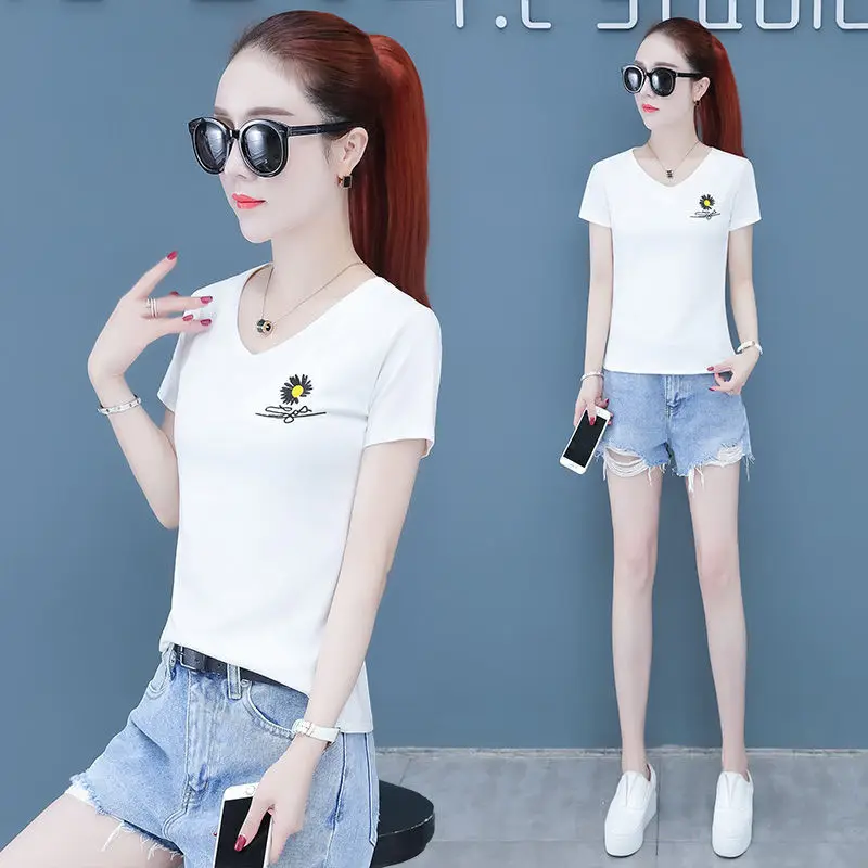 2021 summer new cotton short sleeve Daisy T-shirt for women
2021 summer new cotton short sleeve Daisy T-shirt for women