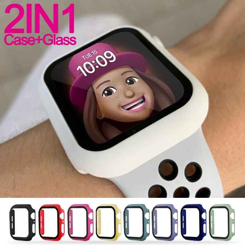 Защитная пленка + чехол для iWatch SE 6 5 4 3 2 1 38 мм 40 42 44 стеклянная бампер часов Apple watch |