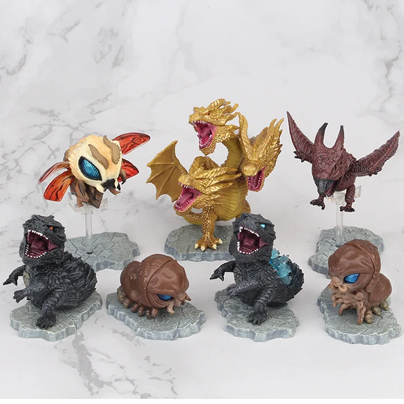 5/7pcs Set 3-9cm Q King Godzilla Ghidrah Machine Triceratops Dinosaurs PVC kids Gift Action Figure Collectible Model Toys
5/7pcs Set 3-9cm Q King Godzilla Ghidrah Machine Triceratops Dinosaurs PVC kids Gift Action Figure Collectible Model Toys