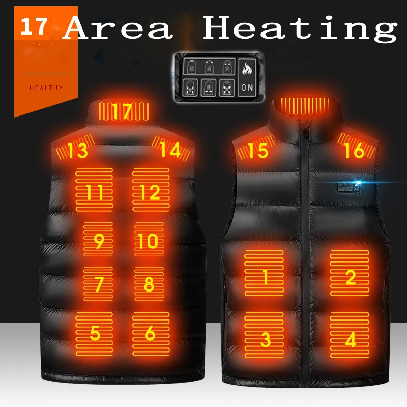 17PCS Heated Jacket Men Women Coat Intelligent USB Electric Heating Thermal Warm Clothes Winter Hunting Outdoor Vest Plussize
17PCS Heated Jacket Men Women Coat Intelligent USB Electric Heating Thermal Warm Clothes Winter Hunting Outdoor Vest Plussize