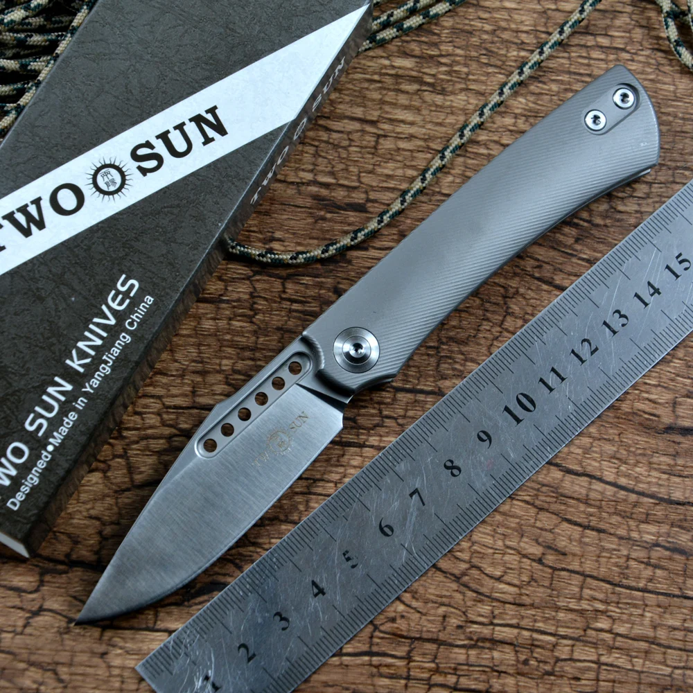 TWOSUN SLIP JOINT M390 Folding Knife Pocket Camping Hunting Outdoor Gift EDC Titanium Handle TS221
TWOSUN SLIP JOINT M390 Folding Knife Pocket Camping Hunting Outdoor Gift EDC Titanium Handle TS221