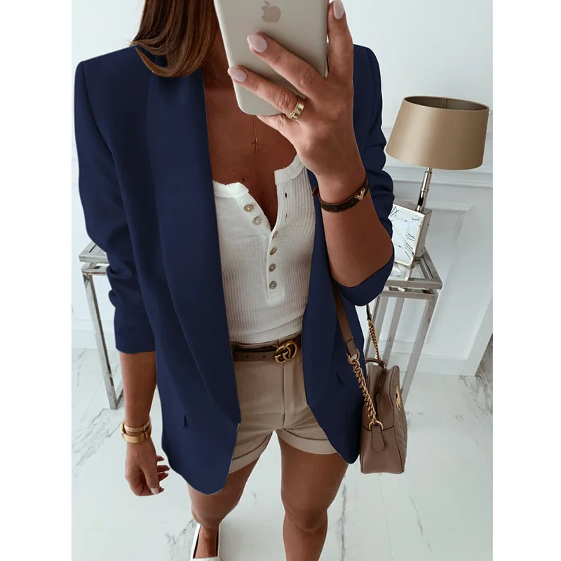 Womens Long Blazer Work Office Stretchy Open Front Lapel Jacket with Pocket Solid Blazers S-XXL
Womens Long Blazer Work Office Stretchy Open Front Lapel Jacket with Pocket Solid Blazers S-XXL