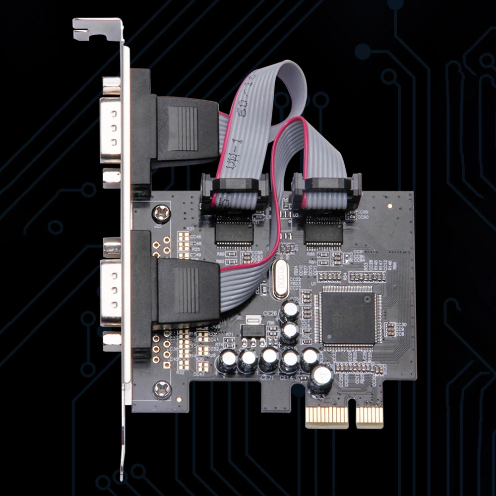 Плата расширения PCI-E на 2 последовательных порта RS232, 2 порта s 9922, карта расширения, последовательный контроллер, адаптер PCI-E для шины расшире... 
Плата расширения PCI-E на 2 последовательных порта RS232, 2 порта s 9922, карта расширения, последовательный контроллер, адаптер PCI-E для шины расшире...