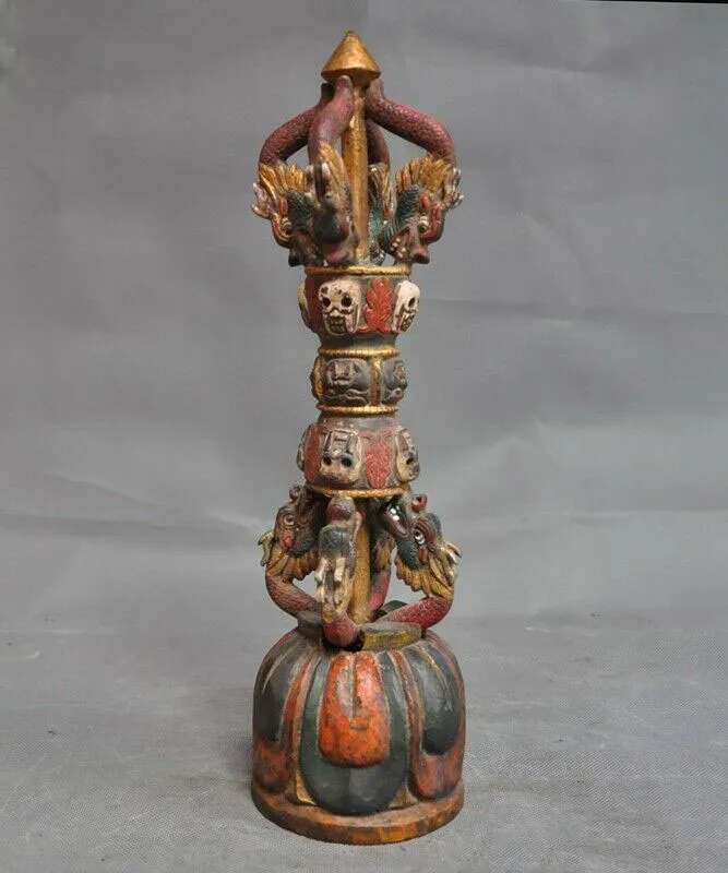wedding decoration Tibet Buddhis bronze Painted Dorje Vajra Phurba Dagger Holder FaQi wood Base set
wedding decoration Tibet Buddhis bronze Painted Dorje Vajra Phurba Dagger Holder FaQi wood Base set