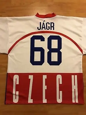 

Rare Vintage #68 Jaromir Jagr Czech Republic National team MEN'S Hockey Jersey Embroidery Stitched Customize any number and name