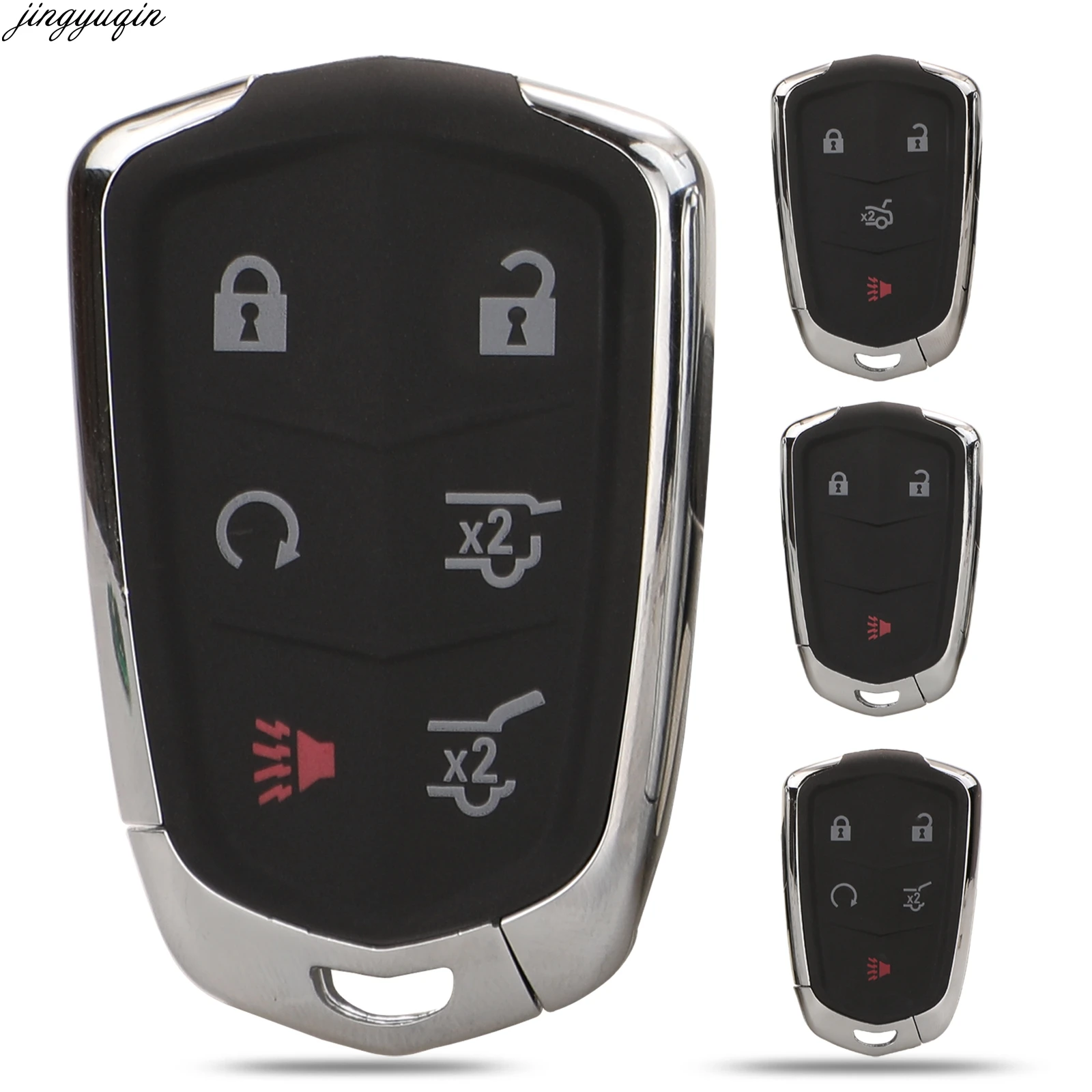 Фото Jingyuqin 3/4/5/6 кнопочная оболочка для Cadillac SRX CTS ATS XTS Escalade ESV БЕСКЛЮЧЕВОЙ вход Smart FOB |