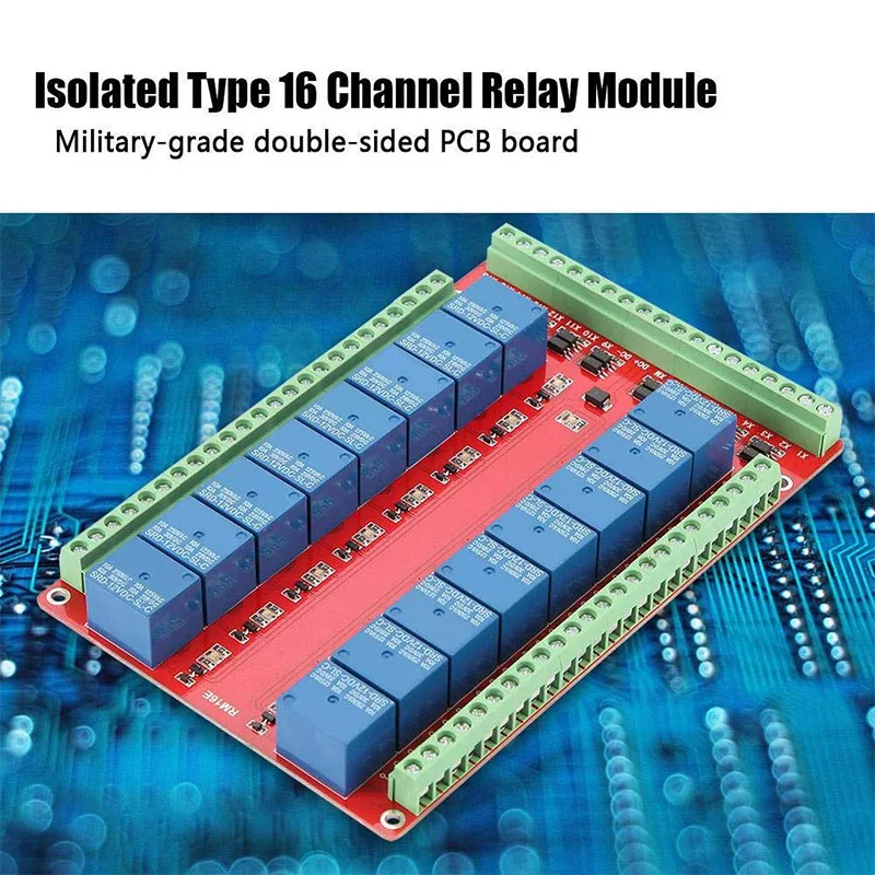 Isolated 16-way Relay Control Module Expanding Module High/Low-level Signal Release 5V 12V 24V Relay Control Module-30
Isolated 16-way Relay Control Module Expanding Module High/Low-level Signal Release 5V 12V 24V Relay Control Module-30