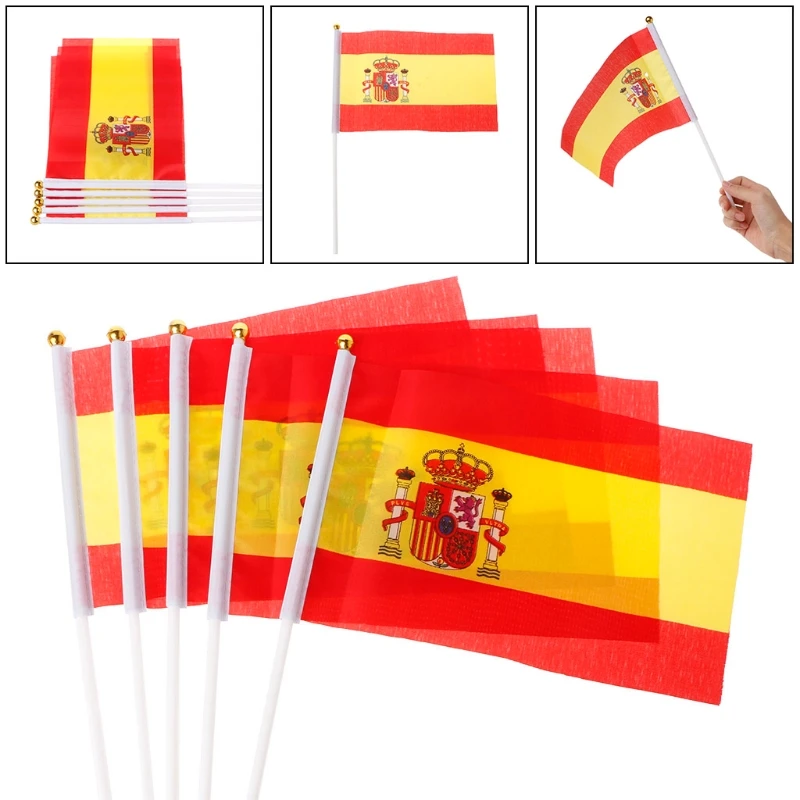 5Pcs Spanish Hand Waving Flags Spain Crest Banners Sports Opening Outdoor Decor P15D
5Pcs Spanish Hand Waving Flags Spain Crest Banners Sports Opening Outdoor Decor P15D