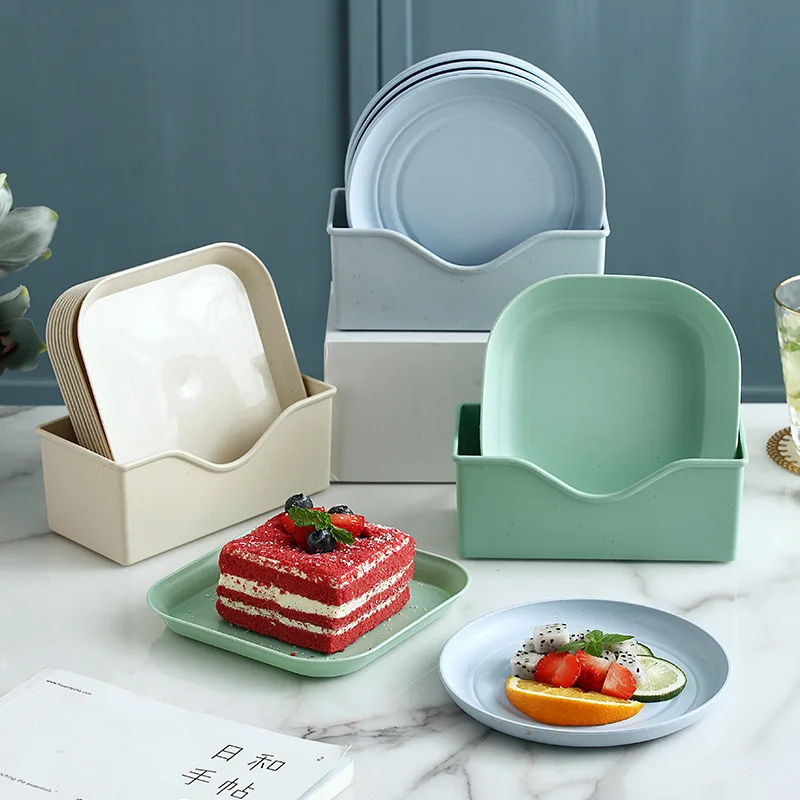 Colorful Dinner Plates, Plastic Kitchen Plates, Table Snacks and Dessert Plates, Desktop Fruit Food Trash Plates. 
Colorful Dinner Plates, Plastic Kitchen Plates, Table Snacks and Dessert Plates, Desktop Fruit Food Trash Plates.