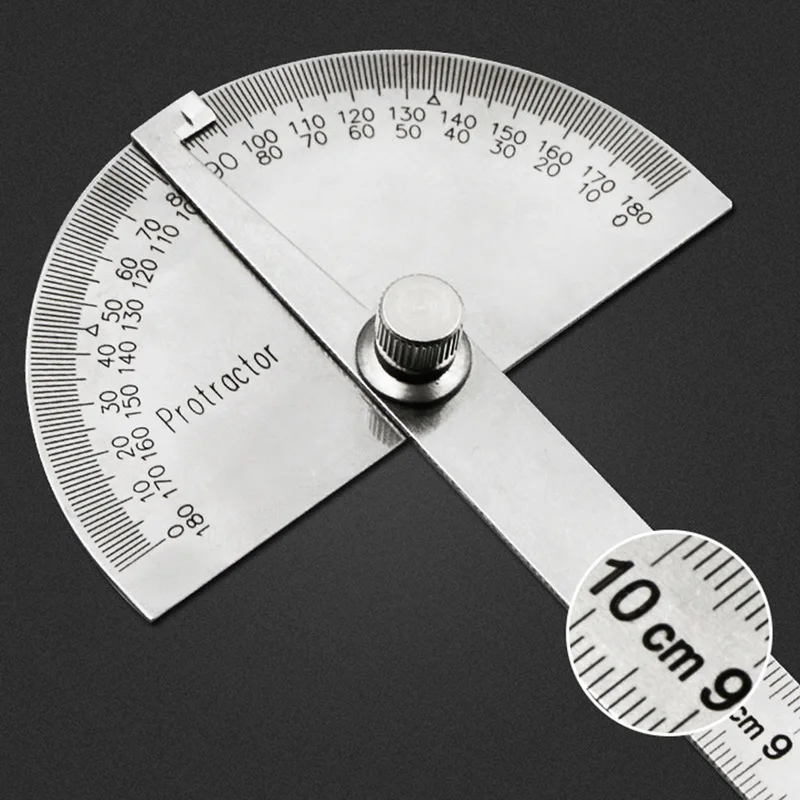 180 Degree Adjustable multifunction stainless steel roundhead ruler mathematics measuring tool Goniometer 
180 Degree Adjustable multifunction stainless steel roundhead ruler mathematics measuring tool Goniometer