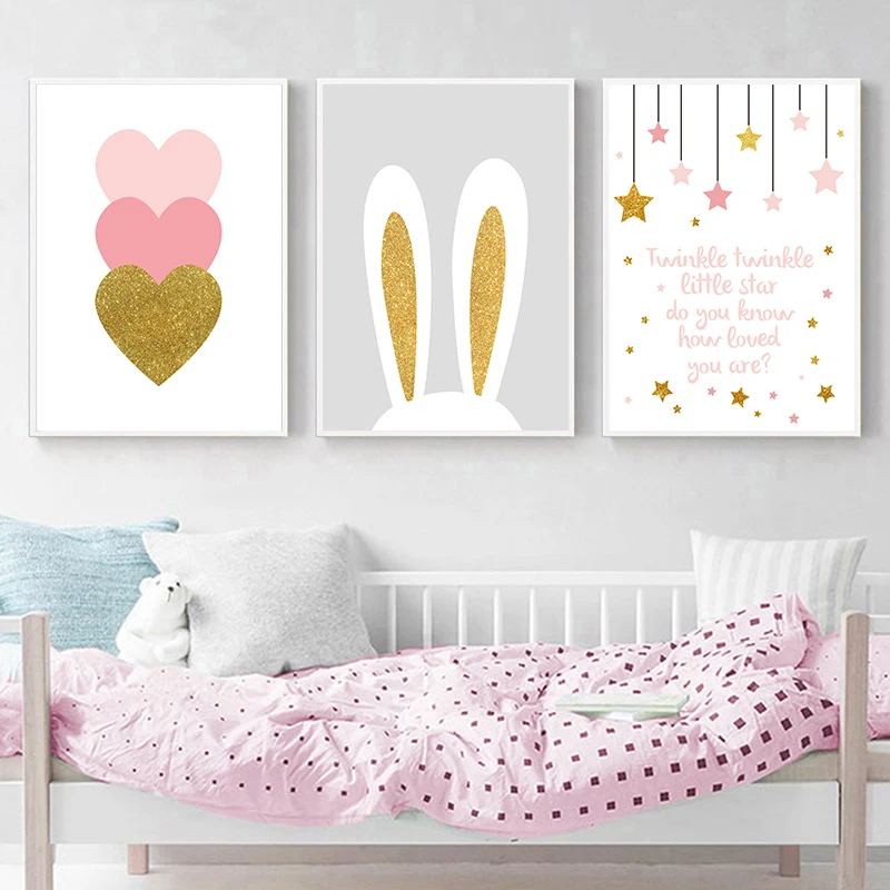 Pink Heart Cartoon Rabbit Wall Art Canvas Poster Nursery Quotes Print Nordic Painting Wall Picture Kids Living Room Decoration
Pink Heart Cartoon Rabbit Wall Art Canvas Poster Nursery Quotes Print Nordic Painting Wall Picture Kids Living Room Decoration