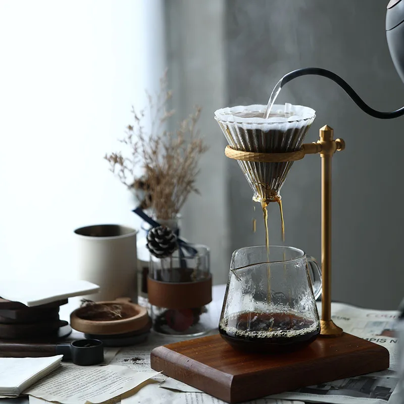 

Espresso Hand-brewed Coffee Pot Rack Retro Simple Drip Filter Cup Appliance Household Turkish Cold Brew Coffee Maker Pitcher Tea
