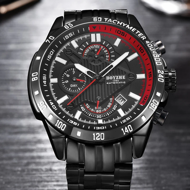 Boyzhe Men's Mechanical Watch Automatic Stainless Steel Case Luminous 100 Meters Waterproof Student Sports Fashion Watch 22MM
Boyzhe Men's Mechanical Watch Automatic Stainless Steel Case Luminous 100 Meters Waterproof Student Sports Fashion Watch 22MM
