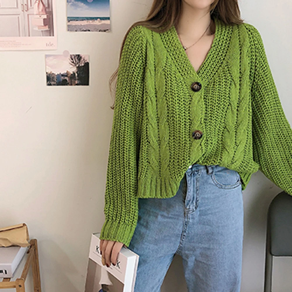 Sexy V-neck Solid Color Women's Sweater Cardigan Casual Loose Lantern Sleeve Sweater Fashion High Street Autumn Winter Tops 2020
Sexy V-neck Solid Color Women's Sweater Cardigan Casual Loose Lantern Sleeve Sweater Fashion High Street Autumn Winter Tops 2020