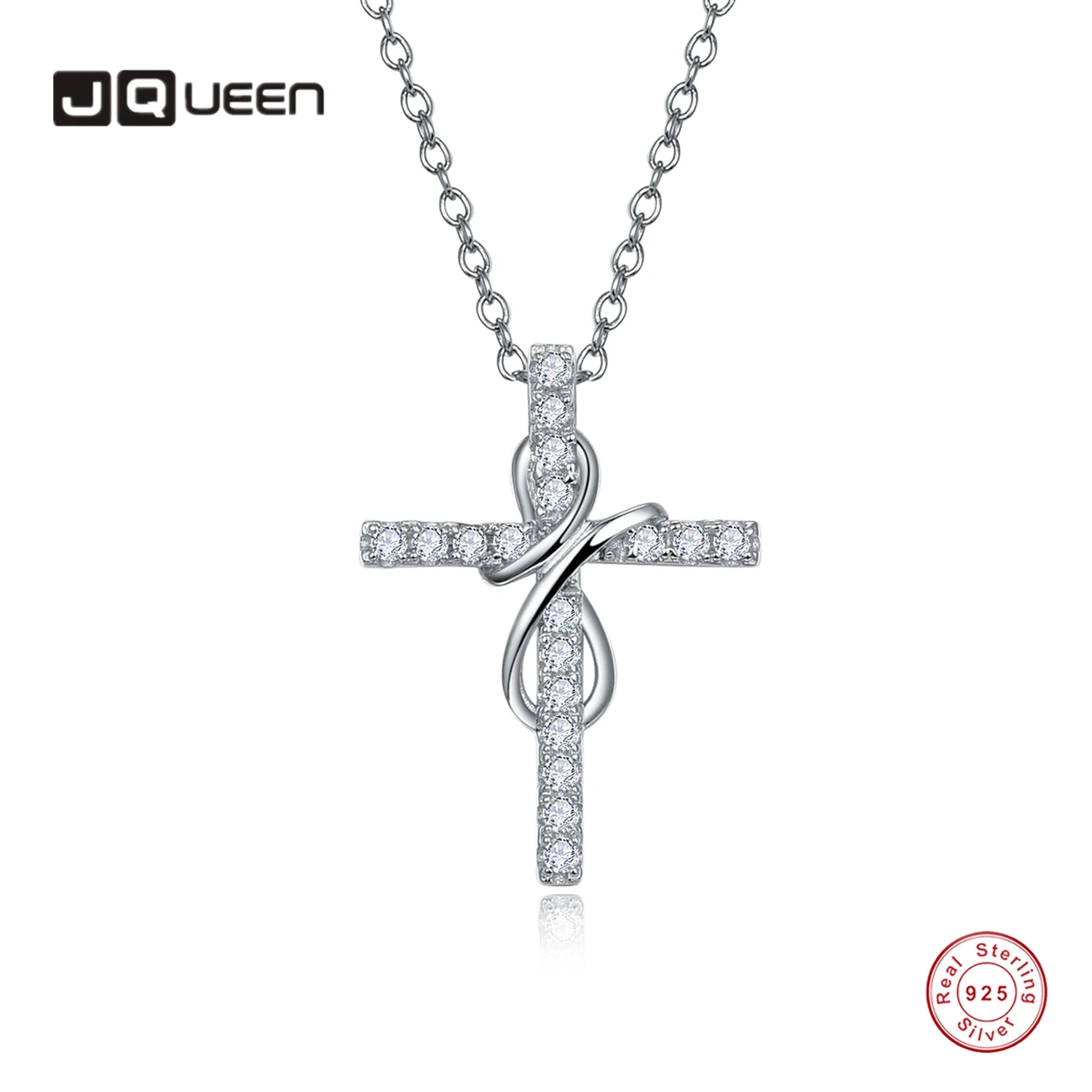 JQUEEN 925 Sterling Silver Cross Diamond Zircon Pendant Necklace Cross Chain with Zircon Women Necklace
JQUEEN 925 Sterling Silver Cross Diamond Zircon Pendant Necklace Cross Chain with Zircon Women Necklace