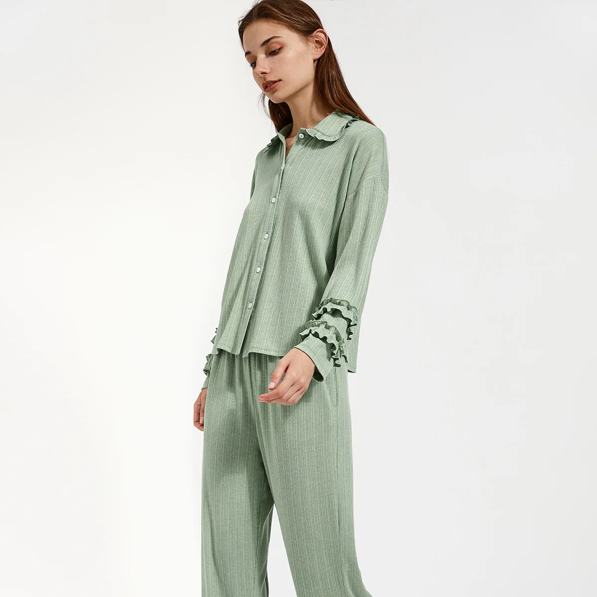2023 Modal Solid Pajamas Long Sleeve Pyjamas Women Sexy Pijama Mujer Loungewear Home Clothes Sleep Set H905
2023 Modal Solid Pajamas Long Sleeve Pyjamas Women Sexy Pijama Mujer Loungewear Home Clothes Sleep Set H905