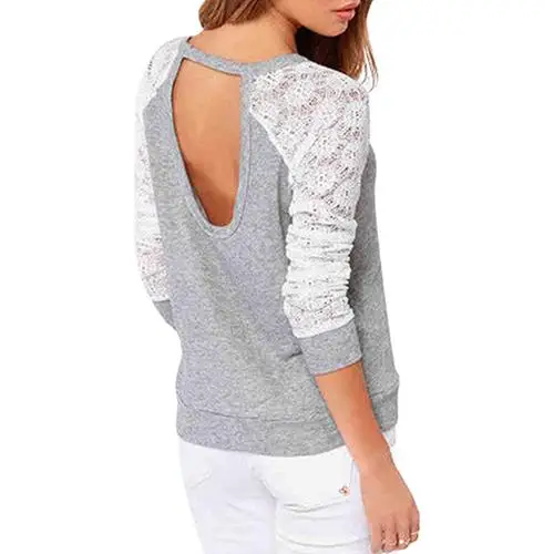 Womens Long Sleeve Sexy Lace T-Shirt Backless Embroidery Knitted Top Pullover 2020 New Fashion T-Shirts
Womens Long Sleeve Sexy Lace T-Shirt Backless Embroidery Knitted Top Pullover 2020 New Fashion T-Shirts