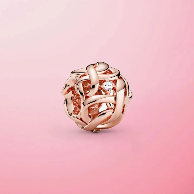 925 Sterling Silver & Rose Gold Color Openwork Woven Infinity Charm Beads Fit Original Pandora Charm Bracelet S925 Jewelry Gift
925 Sterling Silver & Rose Gold Color Openwork Woven Infinity Charm Beads Fit Original Pandora Charm Bracelet S925 Jewelry Gift