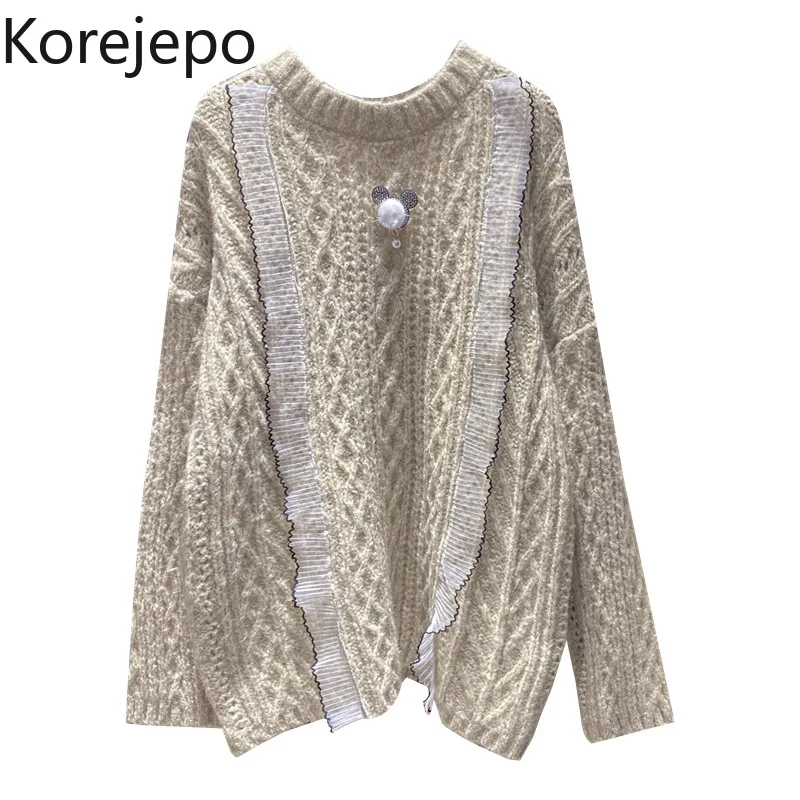 Korejepo Women Sweater 2021 Autumn Winter New Japanese Style Retro Sweet O-neck Long Sleeve Female Loose Gentle Knitted Tops
Korejepo Women Sweater 2021 Autumn Winter New Japanese Style Retro Sweet O-neck Long Sleeve Female Loose Gentle Knitted Tops