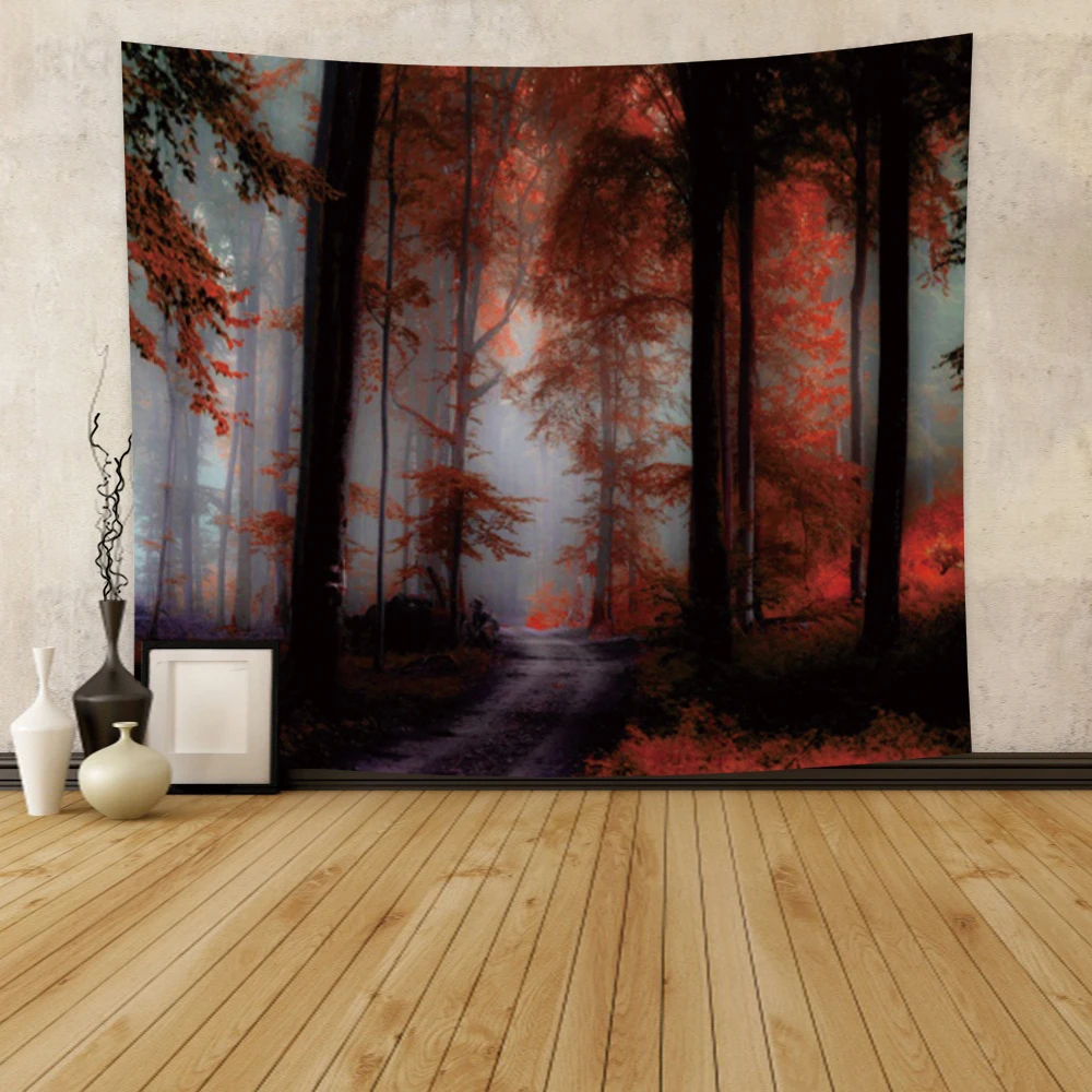 

Laeacco Tapestry 150x130cm Forest Landscape Nature Tropic Wall Hangings Decor For Bedroom Restaurant Living Room Dorm College