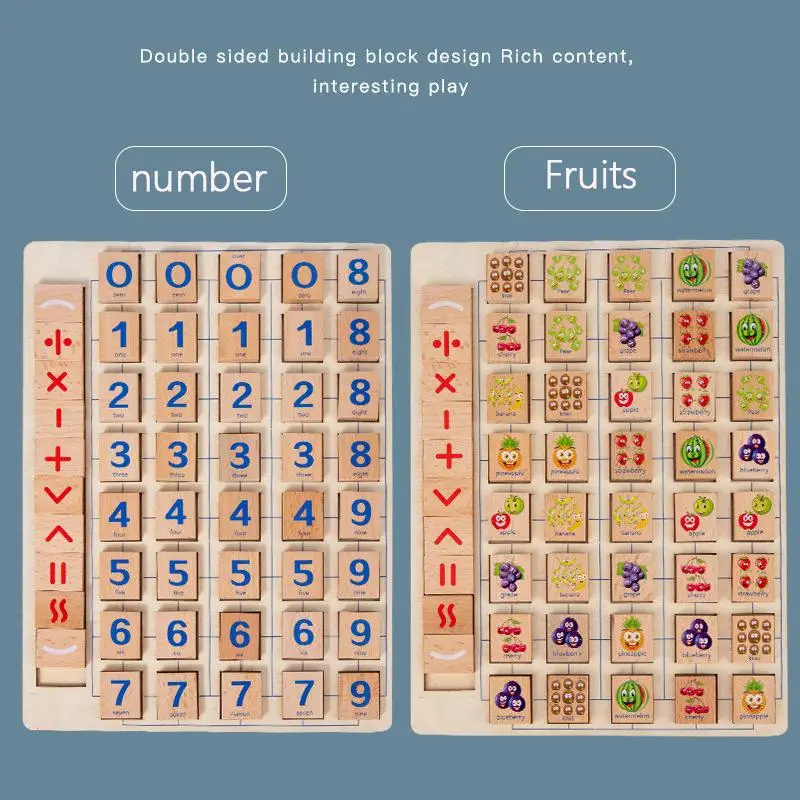 Деревянные игрушки Монтессори с цифрами, игра для устранения фруктов, пазл для раннего развития, строительные блоки, игрушки для дошкольников, подарки 
Деревянные игрушки Монтессори с цифрами, игра для устранения фруктов, пазл для раннего развития, строительные блоки, игрушки для дошкольников, подарки