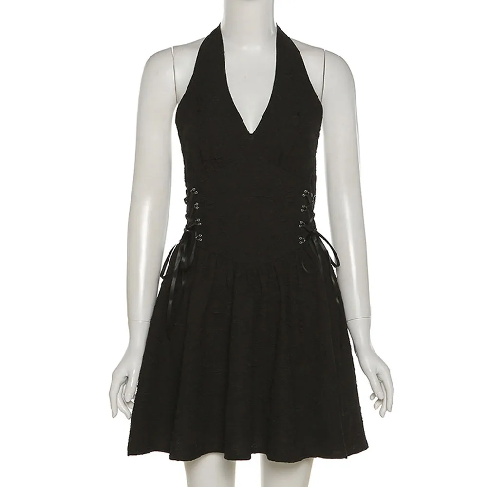 Gothic Fashion Design Summer 2021 Dress New Europe America Solid Color Sexy V-neck Bandage Hollow Out Ruffle High Waist Women's
Gothic Fashion Design Summer 2021 Dress New Europe America Solid Color Sexy V-neck Bandage Hollow Out Ruffle High Waist Women's