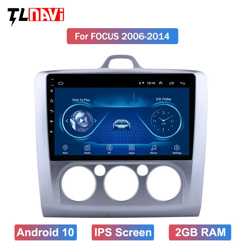 Автомобильный радиоприемник 9 дюймов IPS 2.5D Android 10 для 1Ford focus EXI MT 2 3 Mk2 2004 2005 2006 2007 2008